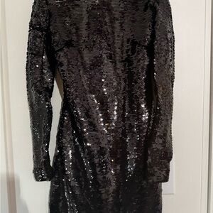 Frame Denim Black Sequin Dress